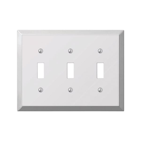 Amerelle Wall Plate, Number of Gangs: 3 gang Stamped Steel, Polished Chrome Finish, Chrome 161TTT - main